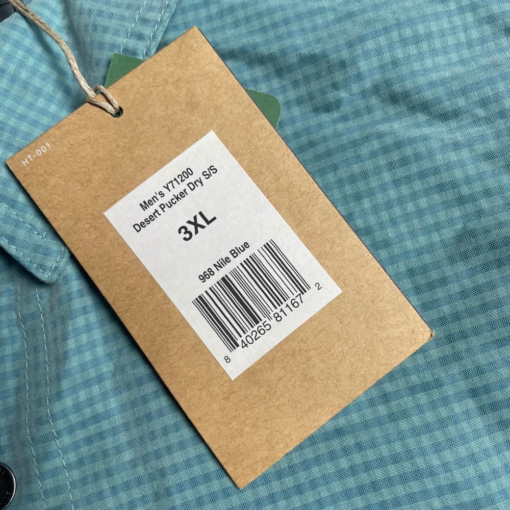 Royal Robbins Mens Desert Pucker Dry SS Shirt 3XL Nile Blue Gingham Relaxed Fit - Picture 7 of 11